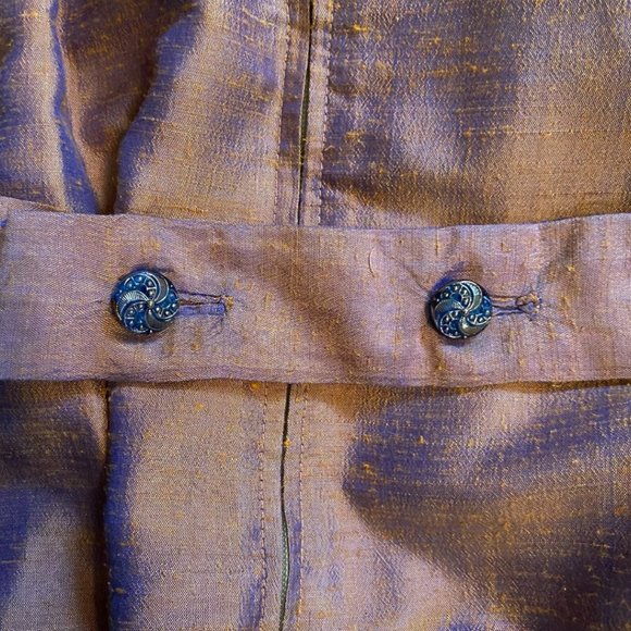 Vintage 1950s Vogue Couturier Design Handwoven Iridescent Silk Midi Dress - Picture 7 of 9